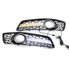 Replacement for AUDI A3 8P 09-13 Front Bumper Fog Light Lamp Grille Pair Set Left and Right