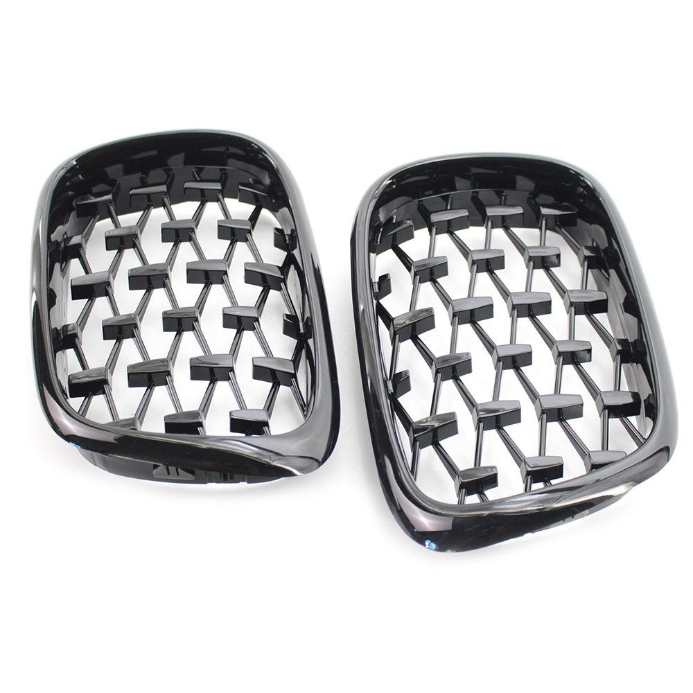 Replacement for 97-03 BMW E39 525i 528i 530i 540i M5 Front Bumper Kidney Grille Glossy Black