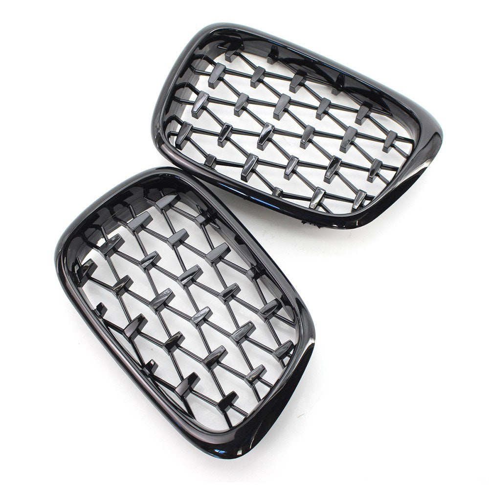 Replacement for 97-03 BMW E39 525i 528i 530i 540i M5 Front Bumper Kidney Grille Glossy Black