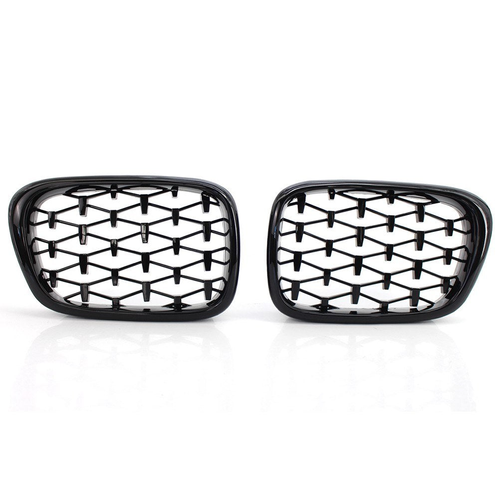 Replacement for 97-03 BMW E39 525i 528i 530i 540i M5 Front Bumper Kidney Grille Glossy Black