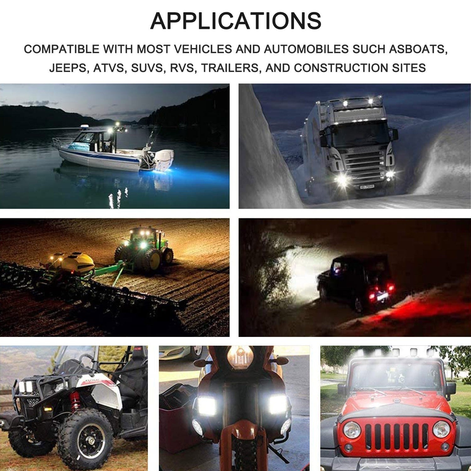 LED Work Light Bar Flood Spot Beam Offroad Car Truck Daylight Refitting Lamp Cross-country