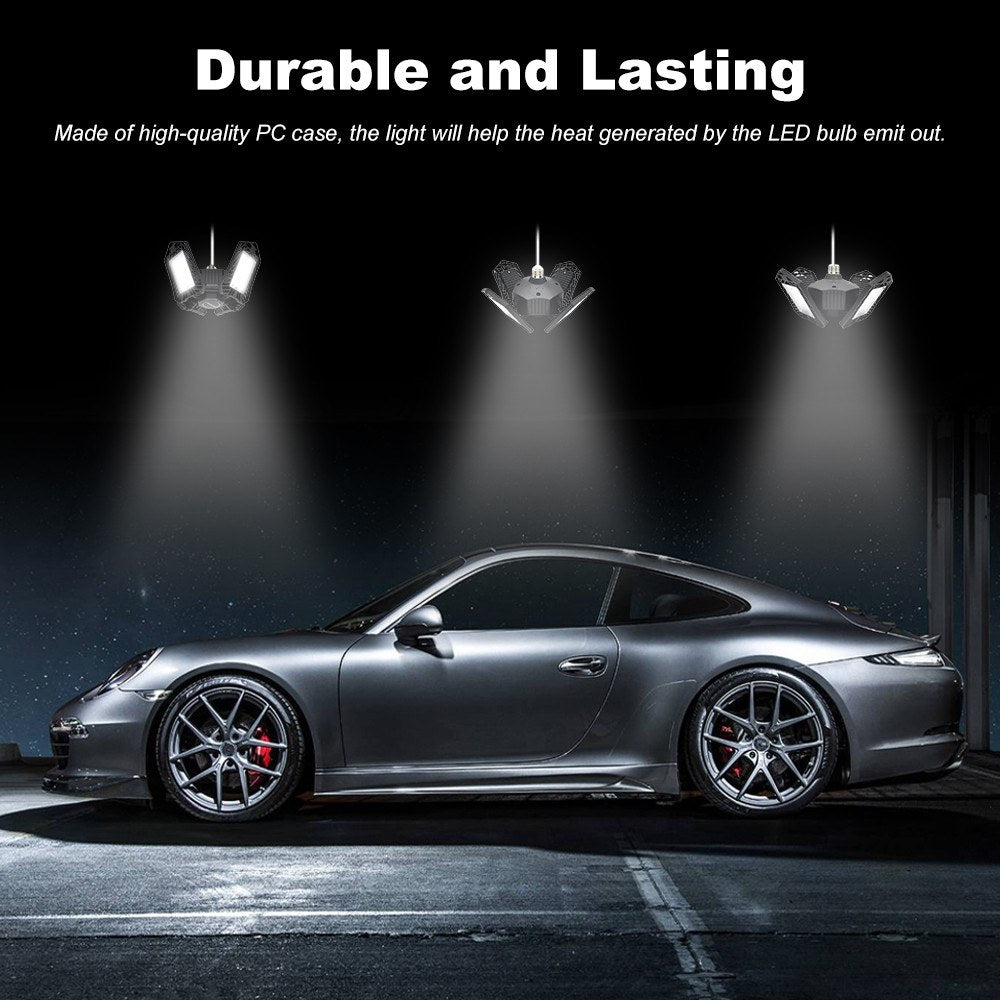 150W Deformable LED Garage Lights, 6000-6500K Super Bright for Garages, Workshop, Workbench, Barn, Warehouse