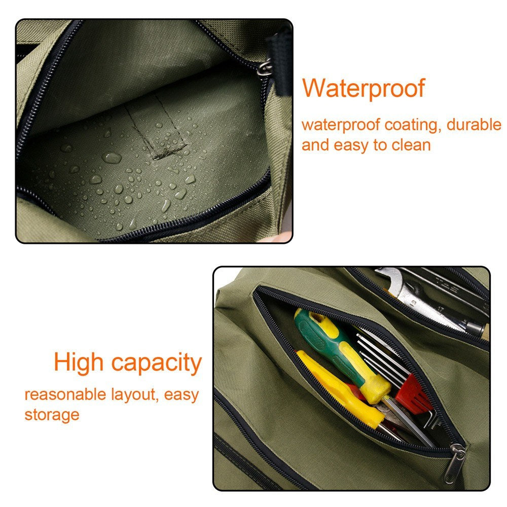 Car Tool Roll Up Bags Waxed Canvas Storage Carriers Pouch Tools Tote Sling Holder Back Seats Organizer