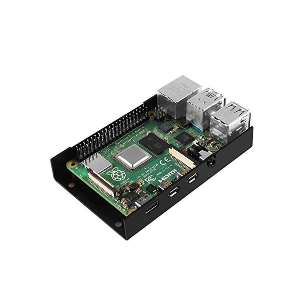 Case for Raspberry Pi 4 with Aluminum Metal Cooling Fan 5V 3A USB-C Power Supply ON/Off Switch