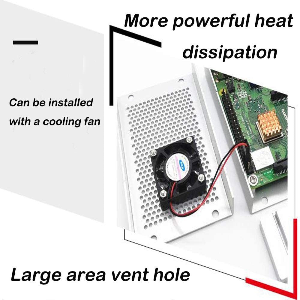 Case for Raspberry Pi 4 with Aluminum Metal Cooling Fan 5V 3A USB-C Power Supply ON/Off Switch