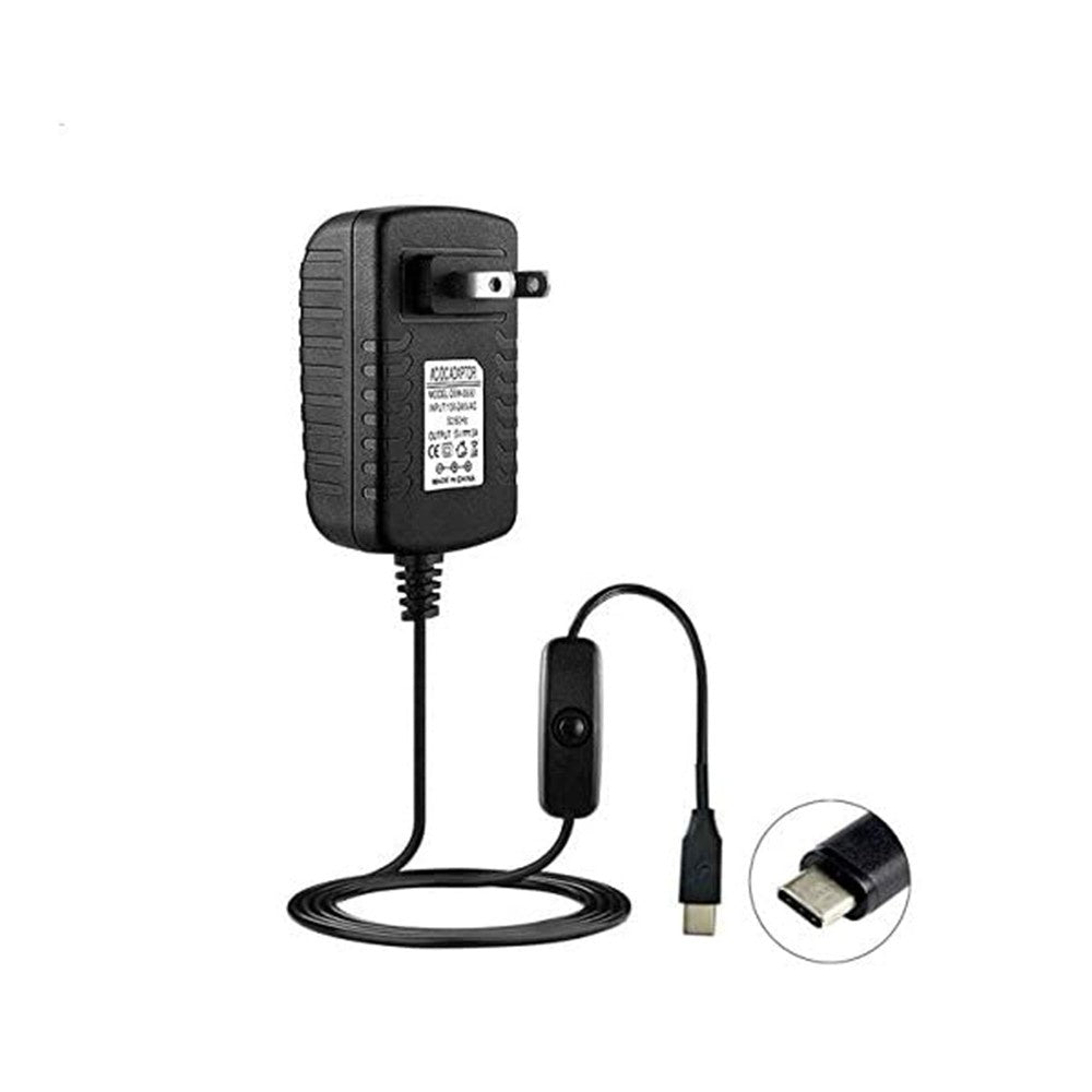 Case for Raspberry Pi 4 with Aluminum Metal Cooling Fan 5V 3A USB-C Power Supply ON/Off Switch