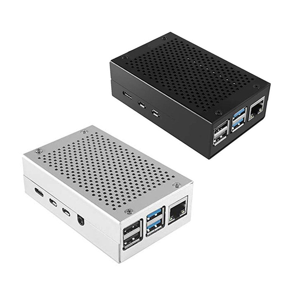Case for Raspberry Pi 4 with Aluminum Metal Cooling Fan 5V 3A USB-C Power Supply ON/Off Switch