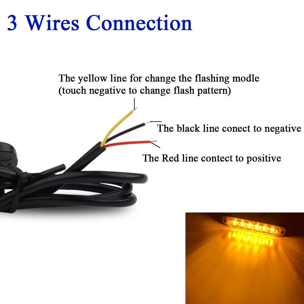 Emergency Warning Lights for Vehicles Trucks Beacon Hazard Flash Strobe Light Pack4