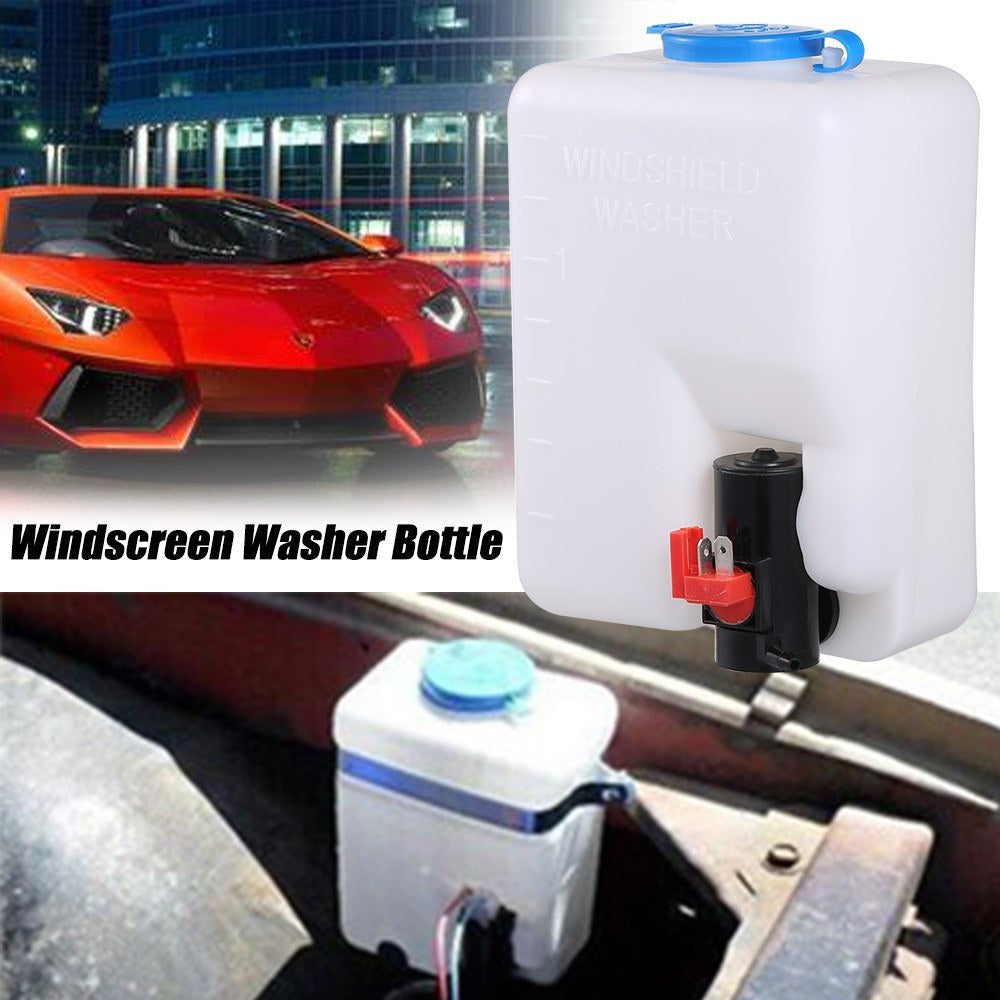 Universal Windscreen Washer Bottle Kit with Pump Hose Jets Wiring Switch