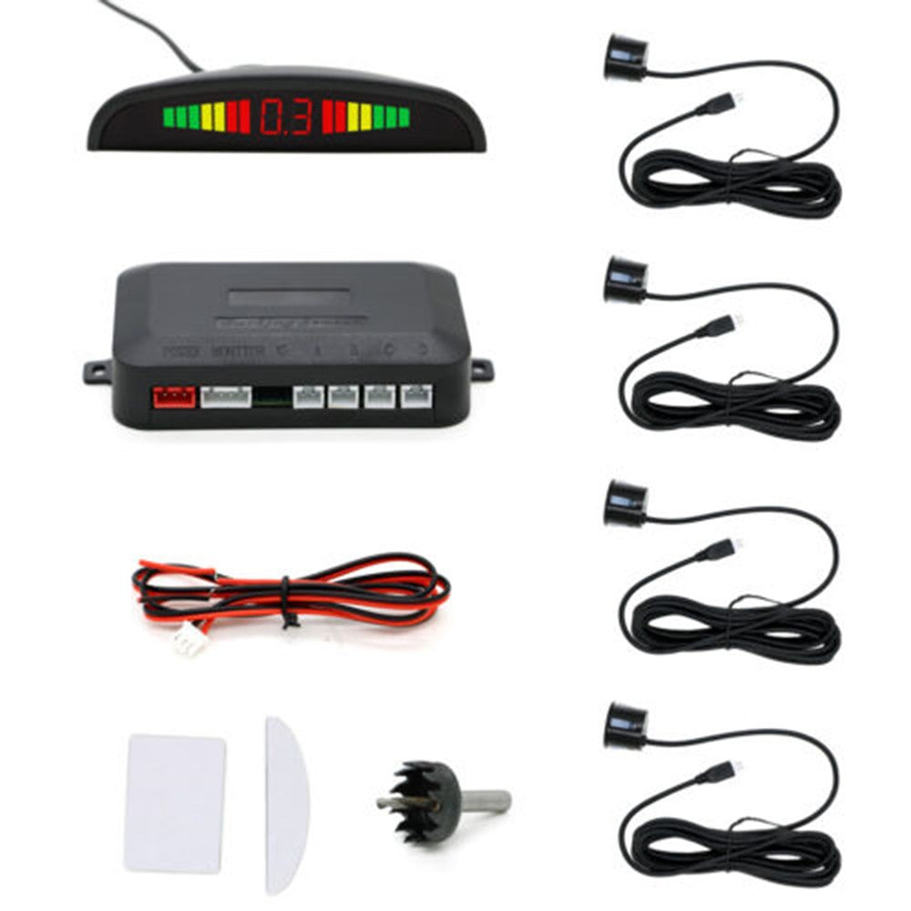 Car Sensor Backup Reverse Rear View Radar Alarm System Kit Digital Display Black