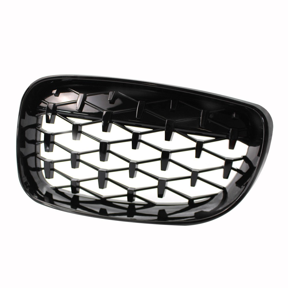 Glossy Black Dual Slats Front Grille Grill Replacement for BMW E81 E82 E87 E88 Selected 2007-2012