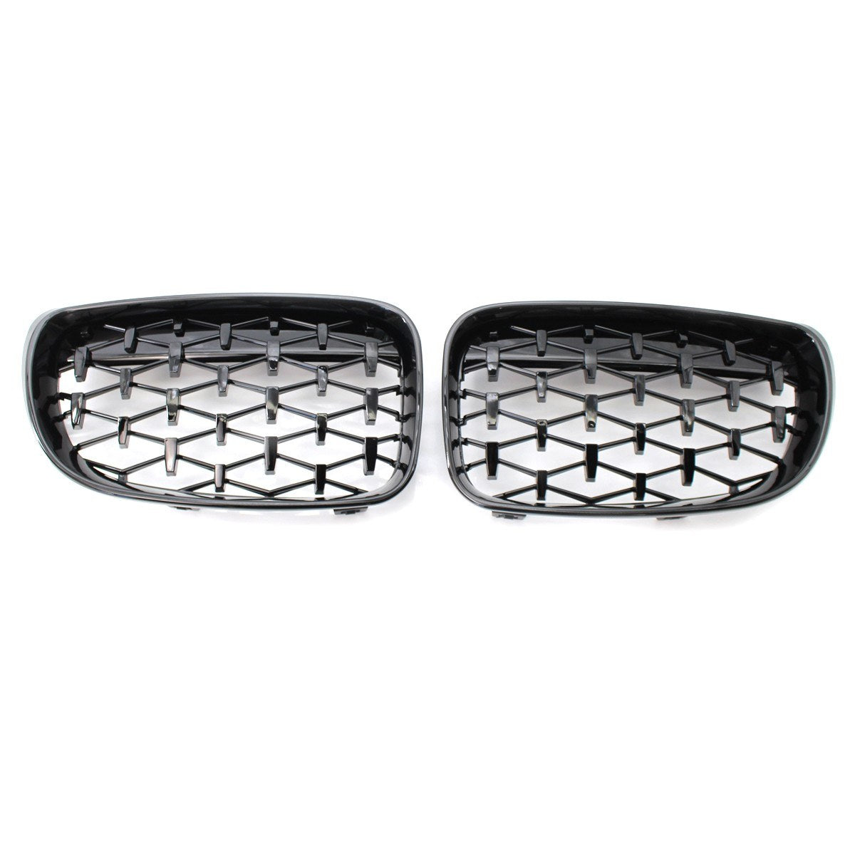 Glossy Black Dual Slats Front Grille Grill Replacement for BMW E81 E82 E87 E88 Selected 2007-2012