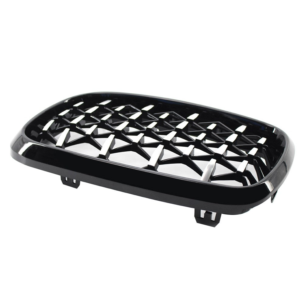 Semi-Plating Dual Slats Front Kidney Grille Grill Left & Right Replacement for BMW X5 F15 2014-2016