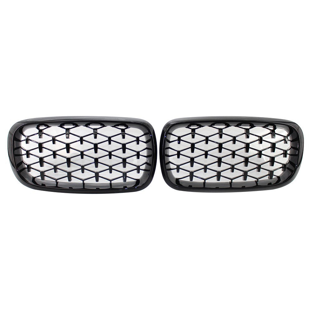 Glossy Black Dual Slats Front Kidney Grille Grill Left & Right Replacement for BMW X5 F15 2014 2015 2016