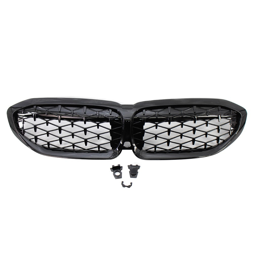 Glossy Black Grill Front Kidney Grille Replacement for BMW 3 Series G20 Racing 2019 2020