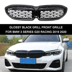 Glossy Black Grill Front Kidney Grille Replacement for BMW 3 Series G20 Racing 2019 2020