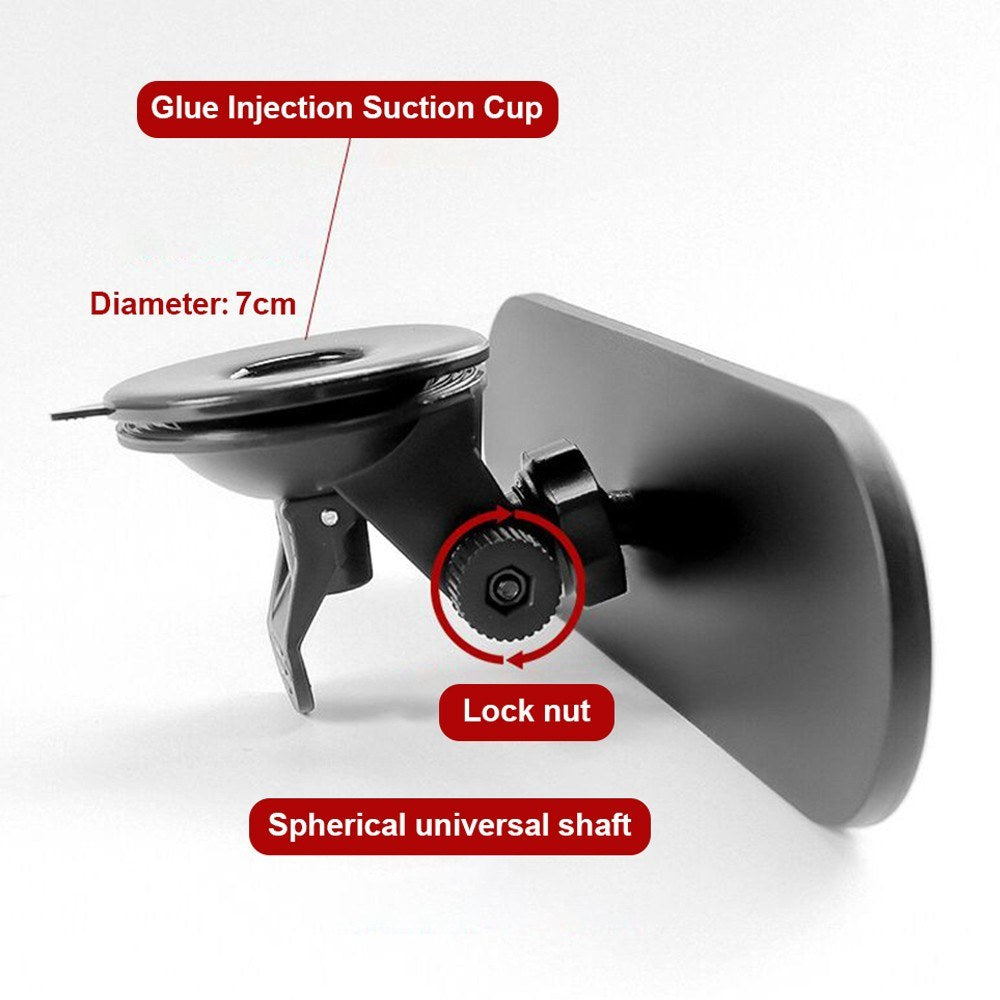Rear View Mirror, Universal Car Truck Mirror 360°Adjustable Interior RearView with Suction Cup, 220*65mm