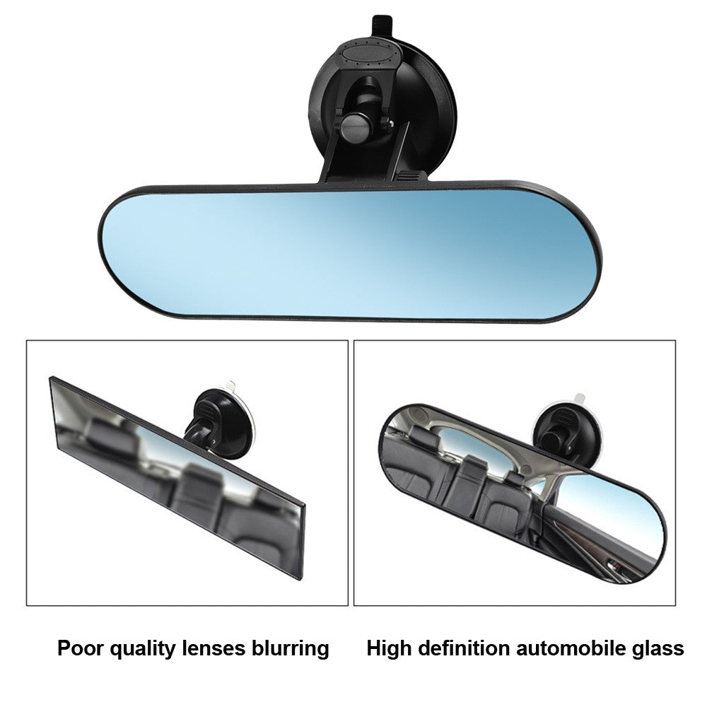 Rear View Mirror, Universal Car Truck Mirror 360°Adjustable Interior RearView with Suction Cup, 220*65mm
