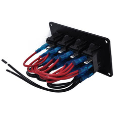 4 Gang 5 Pin Rocker Switch Panel, Waterproof On-Off Backlit Toggle Switches 12V, Panel with LED