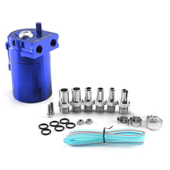 Aluminum Universal Oil Catch Can Tank with Breather Reservoir Filter Baffled