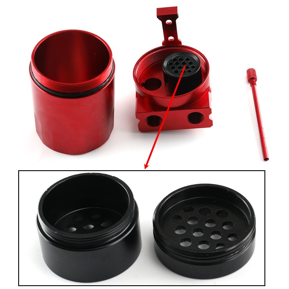 Aluminum Universal Oil Catch Can Tank with Breather Reservoir Filter Baffled