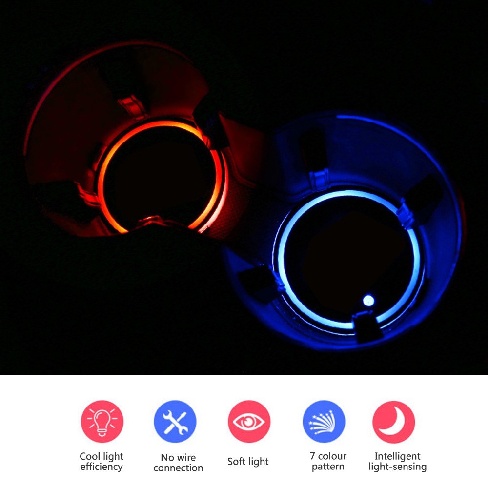 Auto Lighting Light-Emitting Diode Cup Mat Anti-Slip Multicolor Remote Control Solar Energy