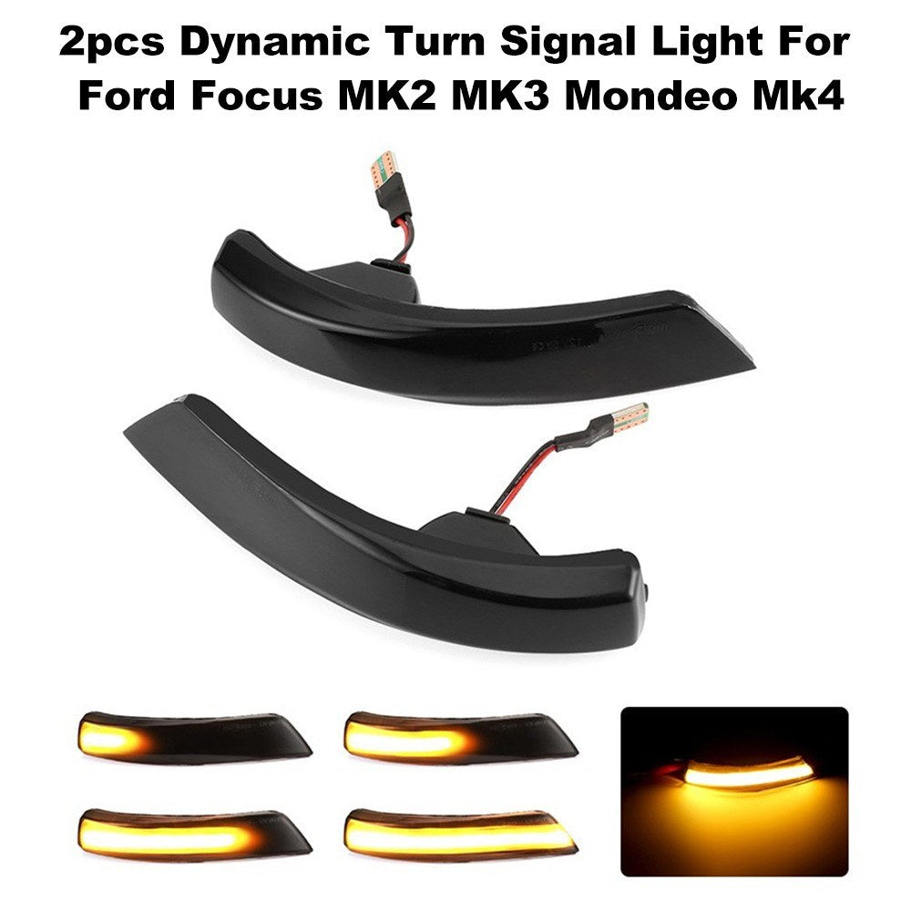 2pcs Dynamic Turn Signal Light LED Side Wing Rearview Mirror Indicator Blinker Replacement For Ford Focus MK2 MK3 Mondeo Mk4