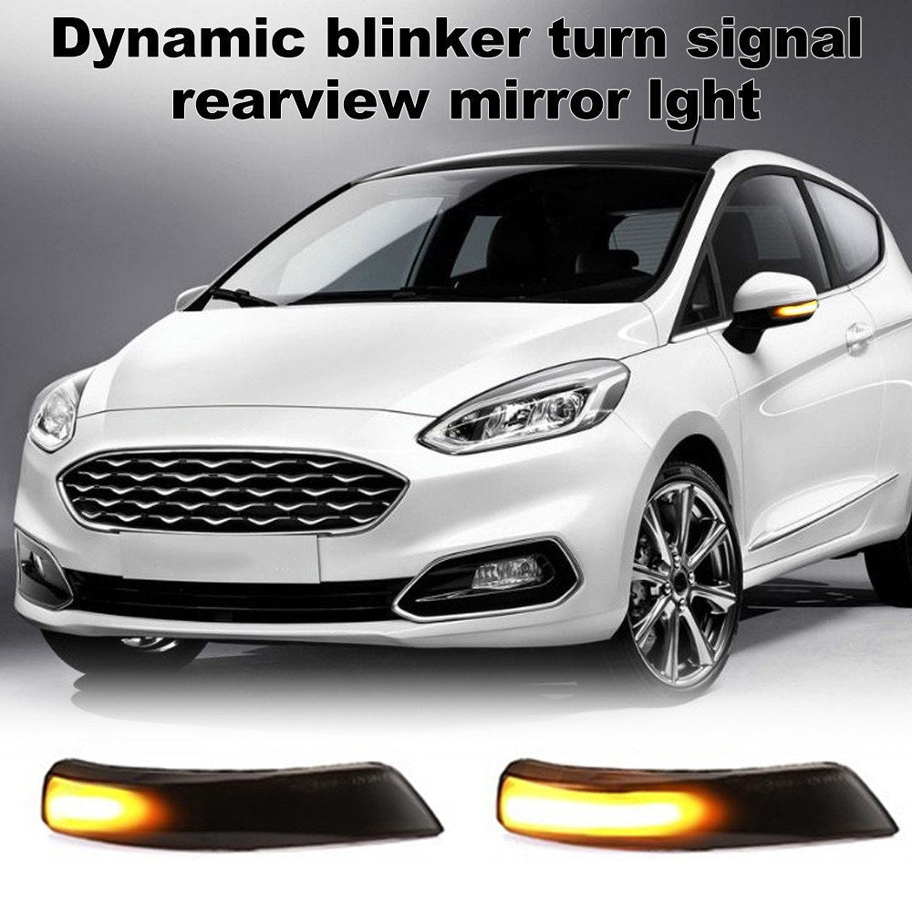 2pcs Dynamic Turn Signal Light LED Side Wing Rearview Mirror Indicator Blinker Replacement