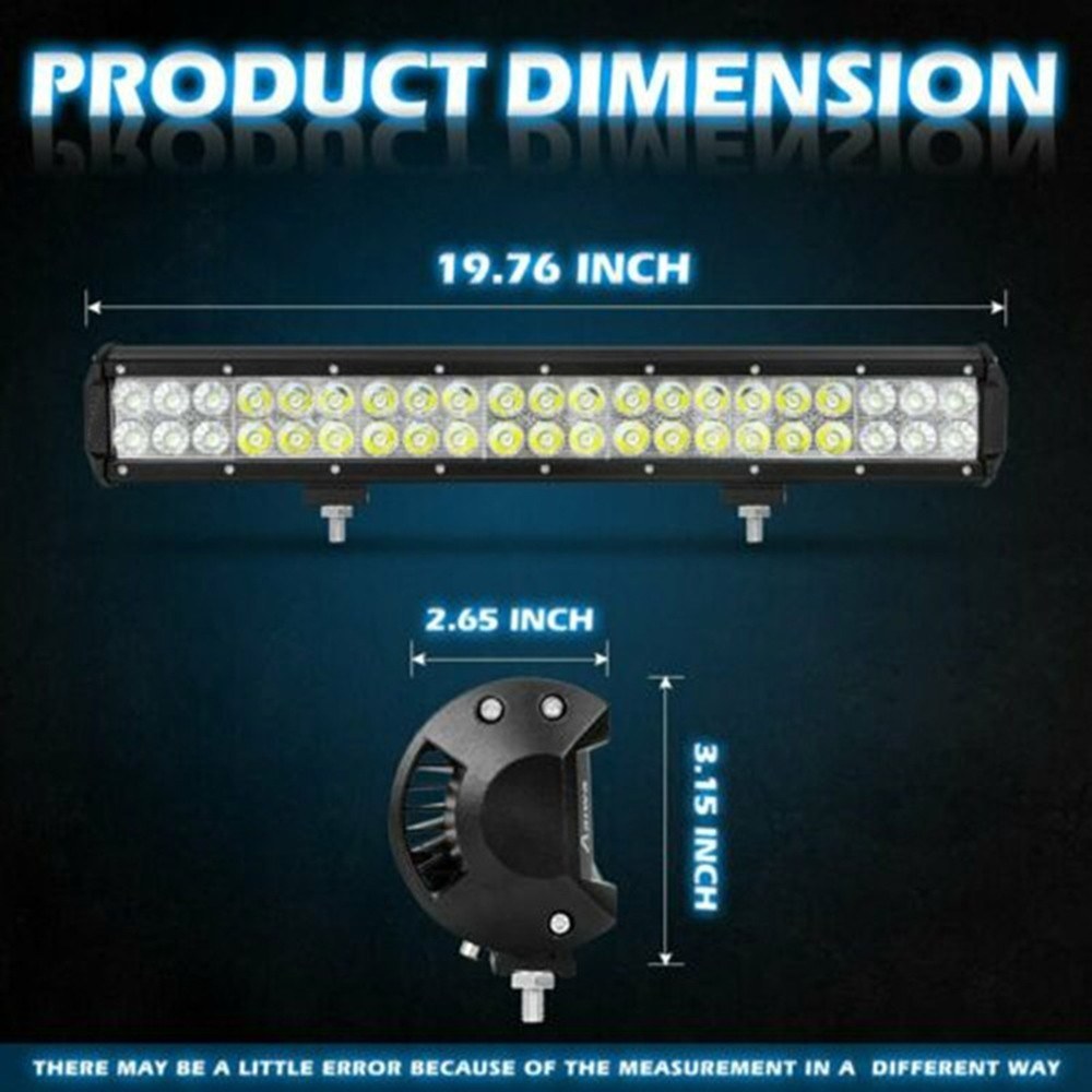 126W 20inch Waterproof Spot Flood Combo for ATV Truck Led Lights Driving Lamp