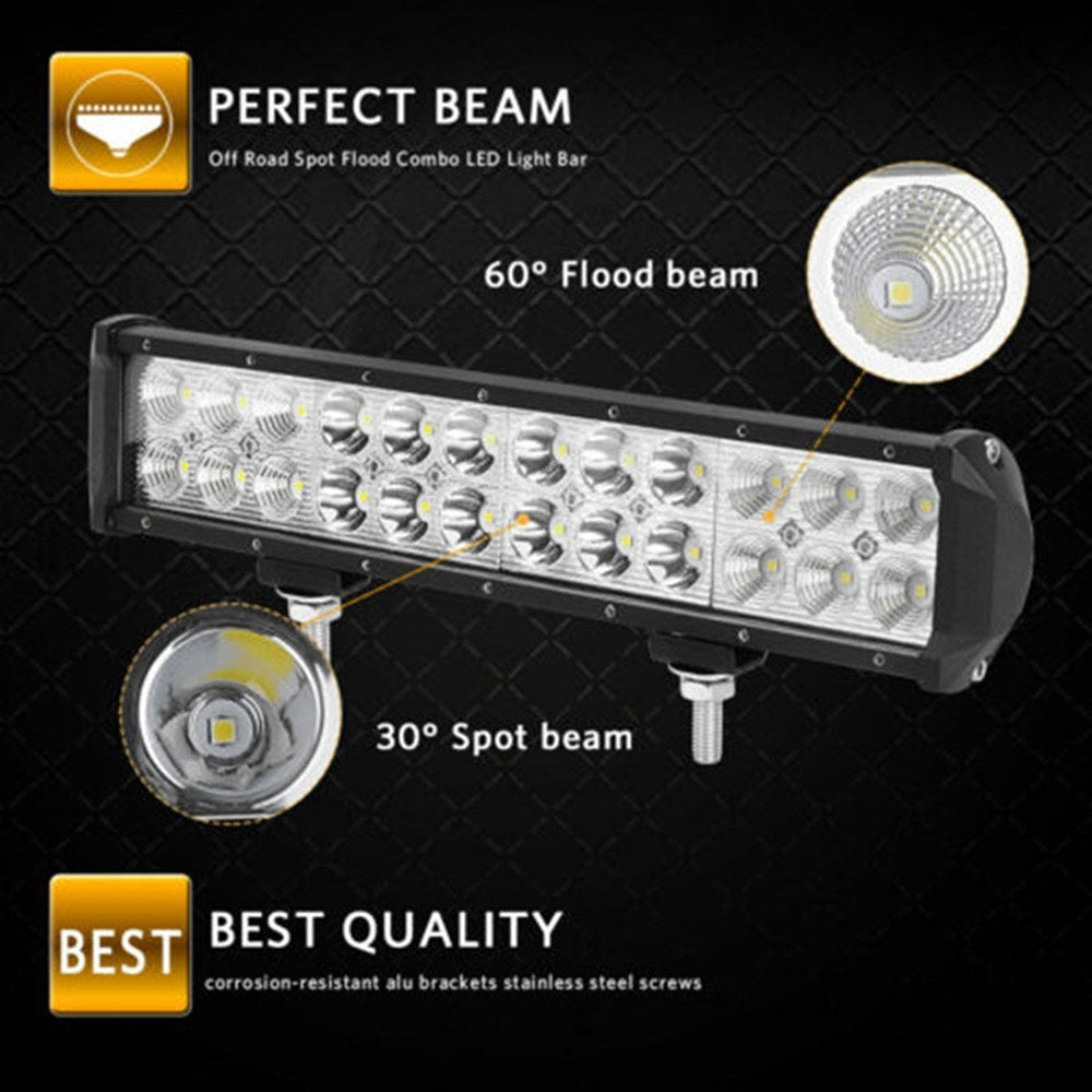 126W 20inch Waterproof Spot Flood Combo for ATV Truck Led Lights Driving Lamp