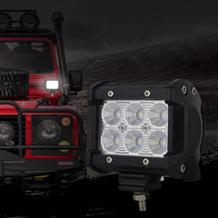2PCS LED Light Bar 4in 18W Flood Fog Road Boat Driving Led Work SUV Lamp