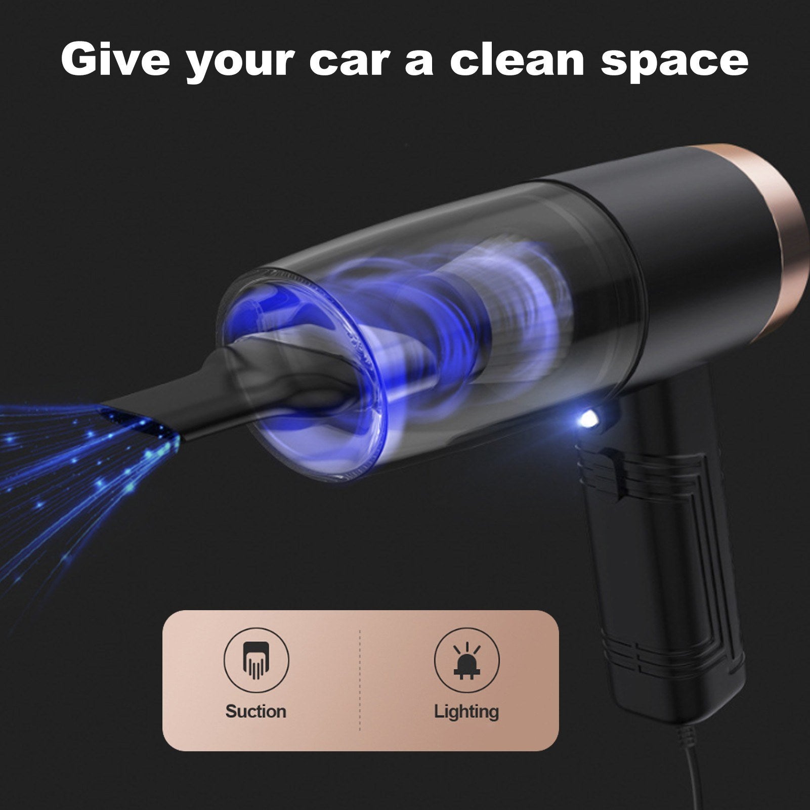 High Power Suction Car Vacuum Cleaner Wet Dry Handheld Built-in Aromatherapy 12V 120W