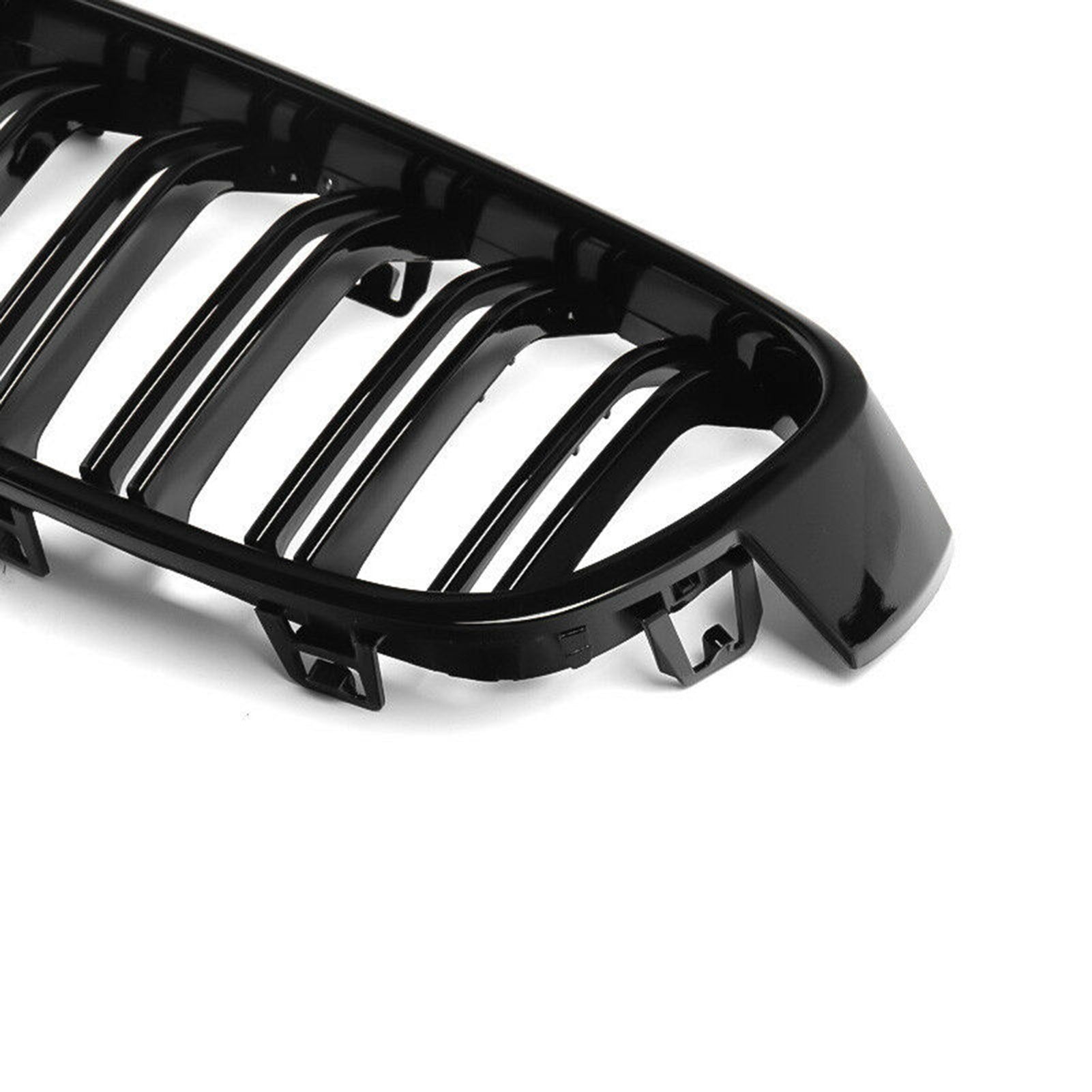 2Pcs Gloss Black Front Bumper Hood Kidney Grille Double Line Racing Replacement for BMW F30 F31 F35 3 Series 2012-2016
