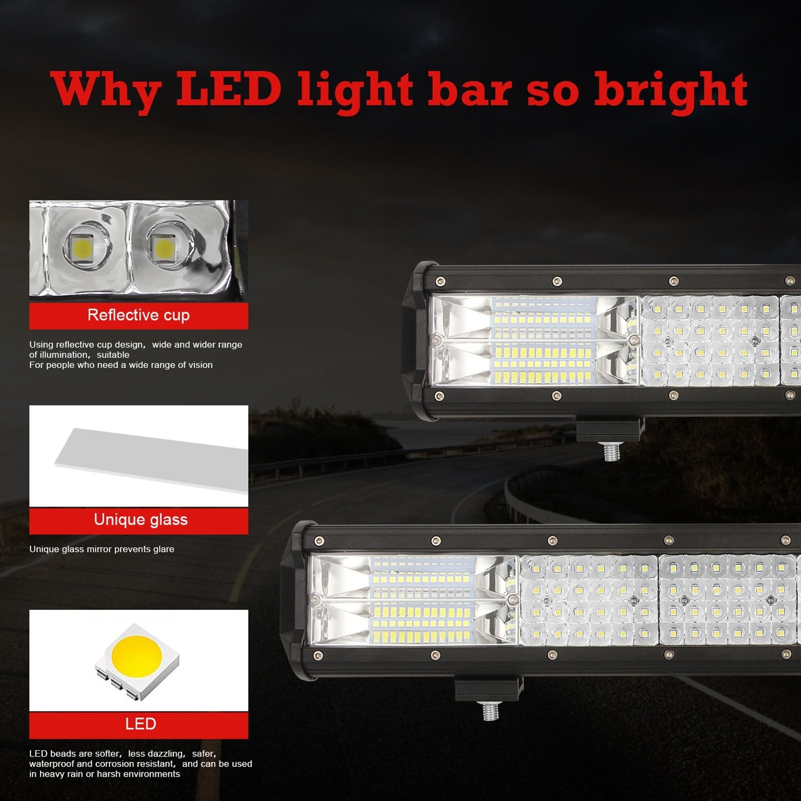 LED Light Bar Work Spot Flood Combo Led Off Road Lights Driving Fog