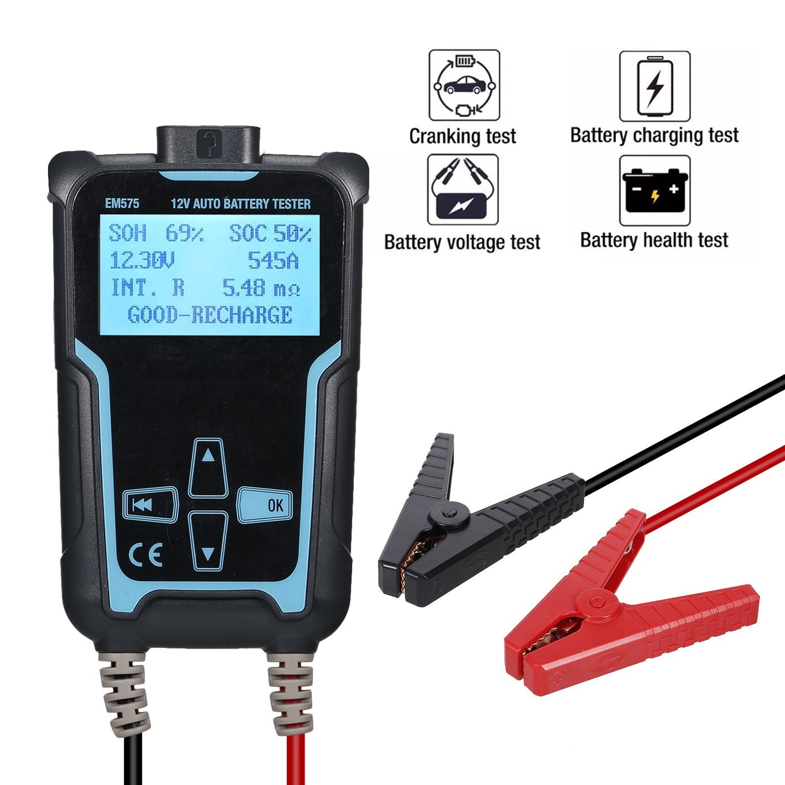 12V-24V Car Battery Tester Analyzer 100-2200 CCA Automotive Load Digital Bad Cell