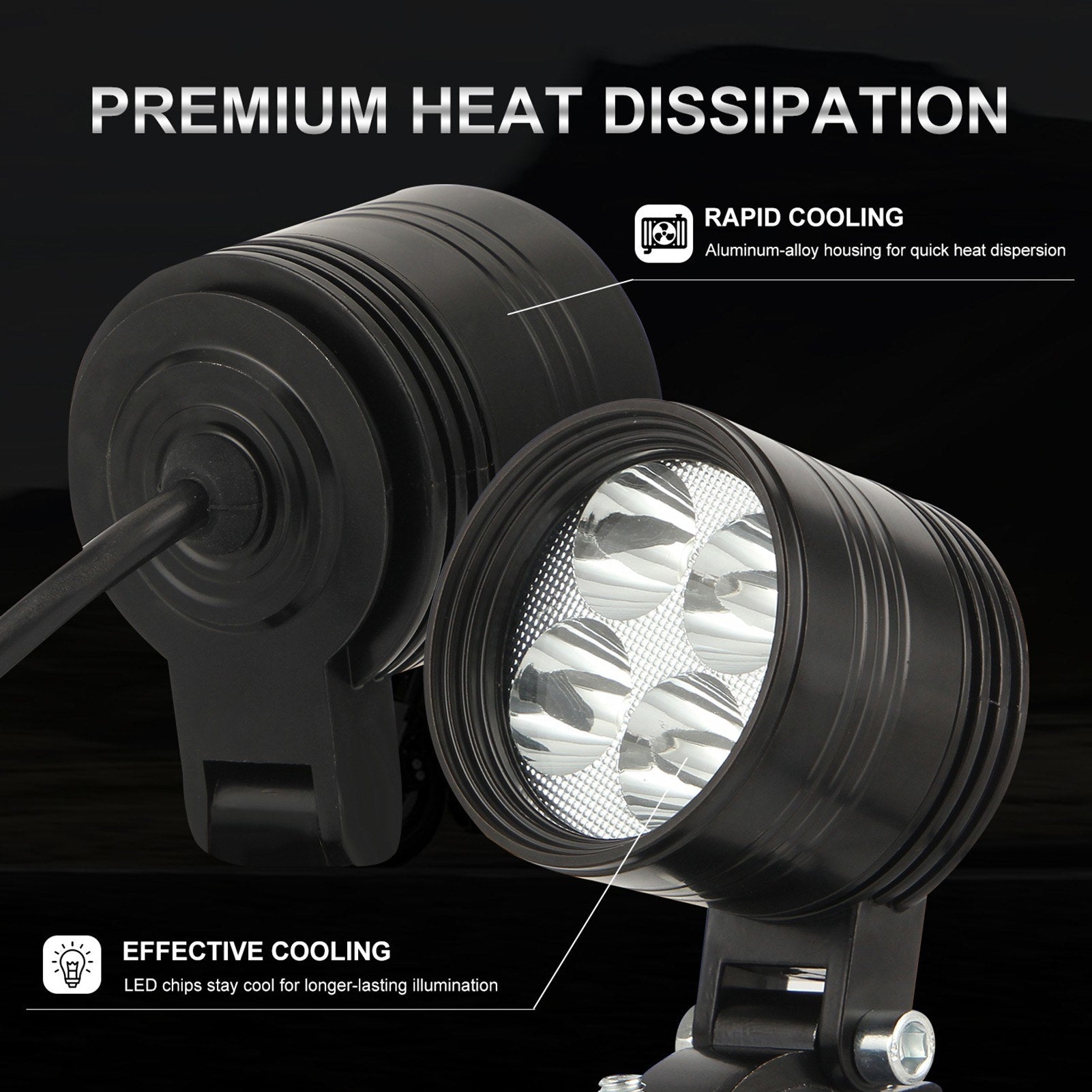 Super Bright White Motorcycle 36W LED Spotlight Headlight Waterproof 1pc