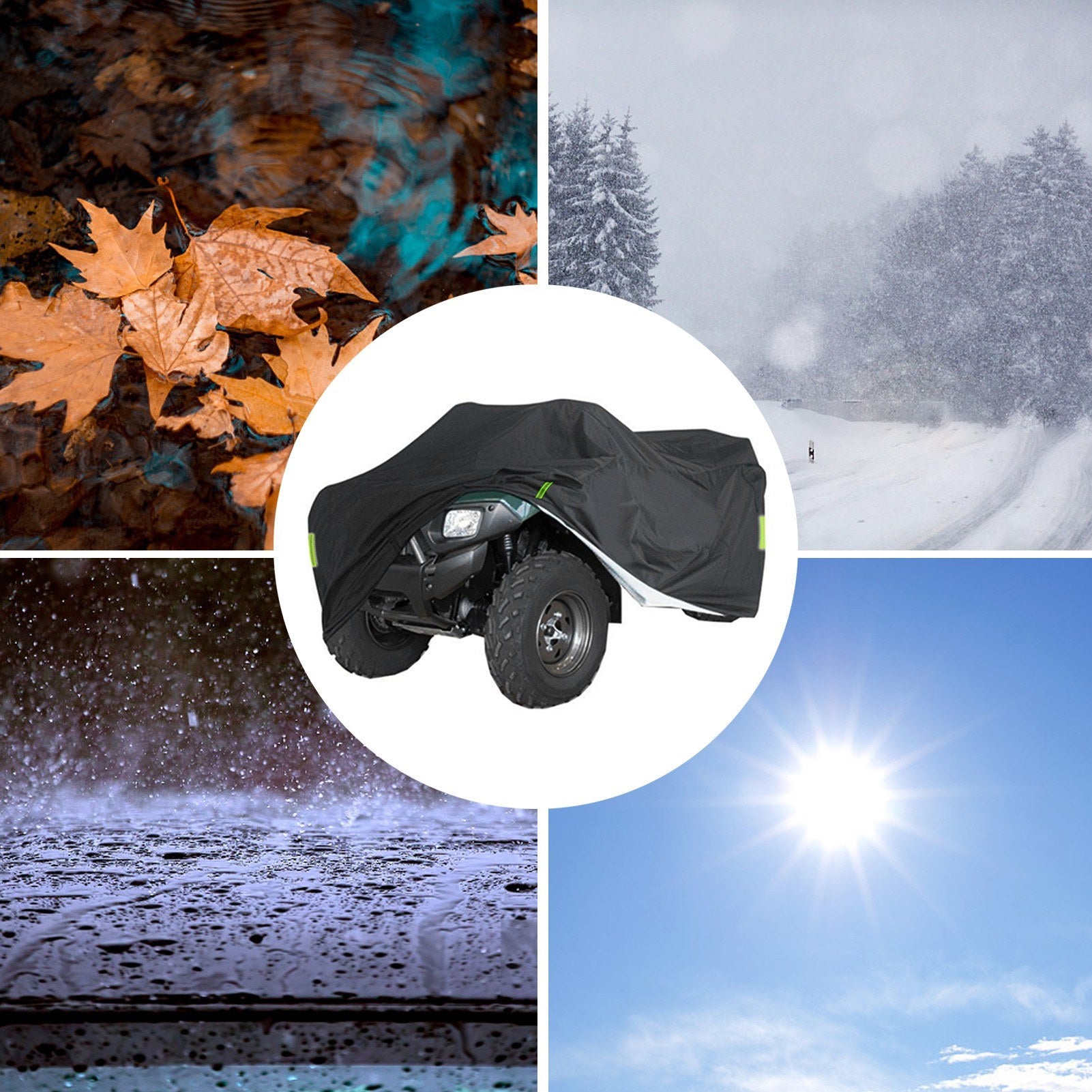 Universal Heavy Duty ATV ATC Cover Waterproof Dustproof Anti-UV Ripstop Beach Vehicle Outdoor Protector with Night Reflective Strip