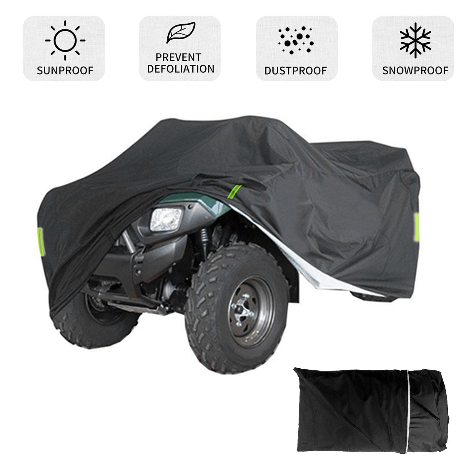 Universal Heavy Duty ATV ATC Cover Waterproof Dustproof Anti-UV Ripstop Beach Vehicle Outdoor Protector with Night Reflective Strip