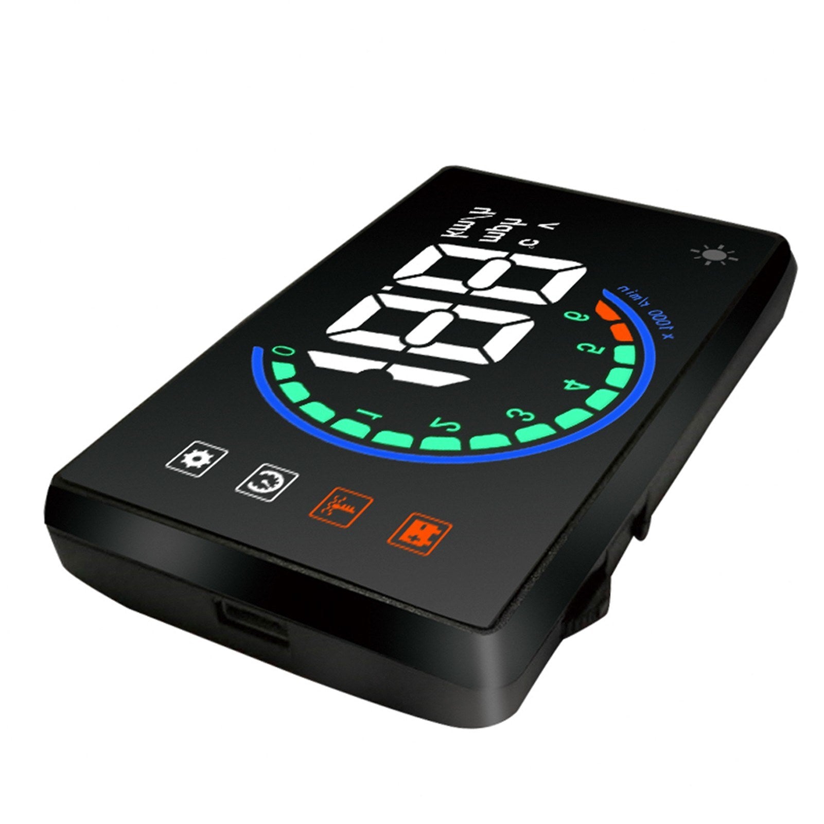 Car Hud Display OBDⅡ Head Up with Speed Overspeed Warning Mileage Measurement Water Temperature