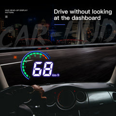 Car Hud Display OBDⅡ Head Up with Speed Overspeed Warning Mileage Measurement Water Temperature