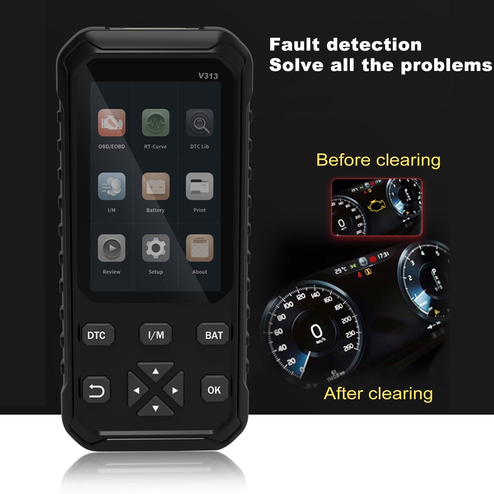 Universal 2 in 1 OBDII OBD Scanner Code Reader Car Scan Diagnostic Tool and Battery detector Auto Code-reader