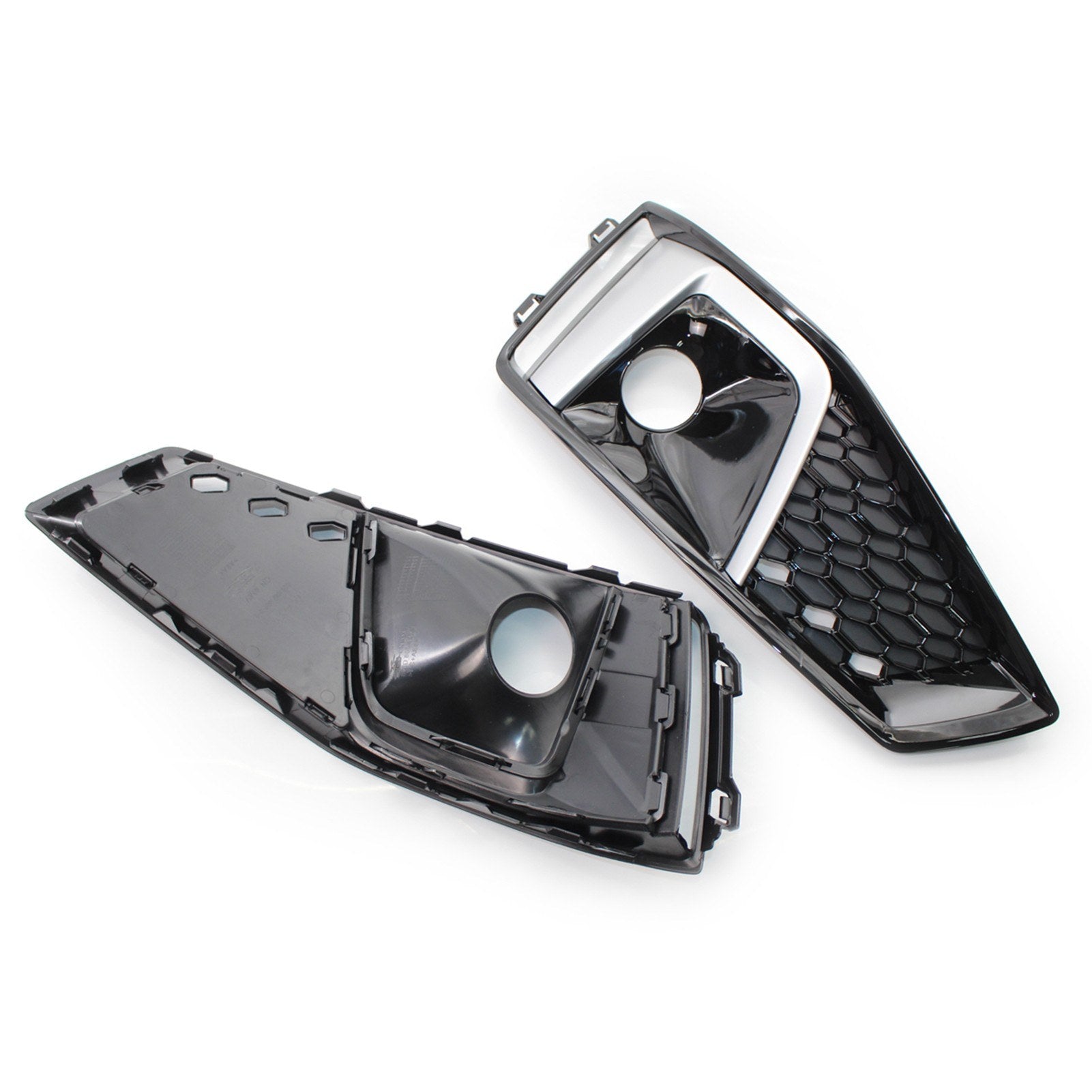 2pcs Front Bumper Fog light Grill Fog Lamp Frames Replacement For Audi A4L 2018-2020