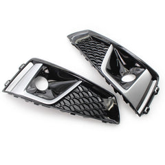 2pcs Front Bumper Fog light Grill Fog Lamp Frames Replacement For Audi A4L 2018-2020