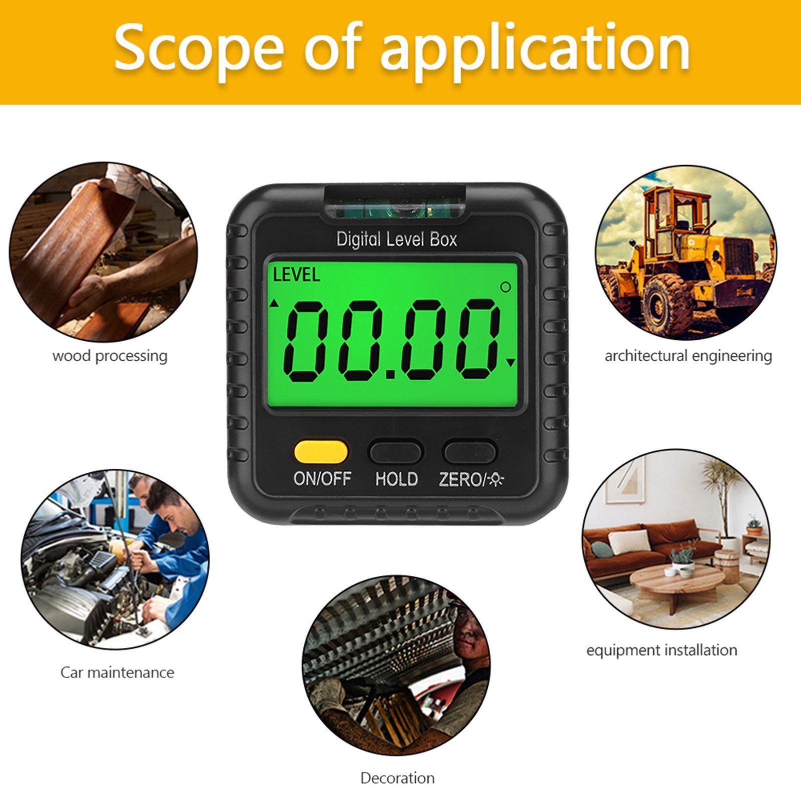 Digital Angle Finder Gauge 360 Degree Mini Protractor Inclinometer