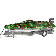 Boat Cover All-weather Protection Full Covers with Adjustable Strip and Buckle Camouflage Style