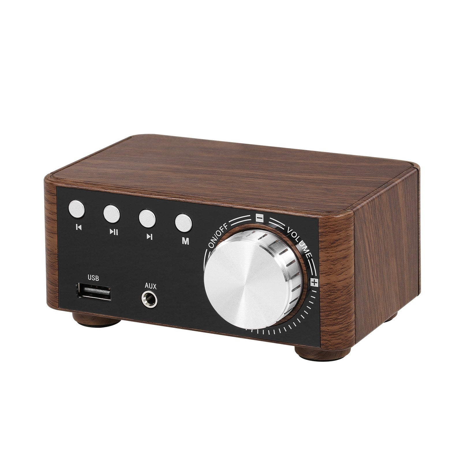 Wood Grain Hi-Fi BT 5.0 Digital Power Audio Amplifier Class D Stereo Home Car Marine USB/AUX IN
