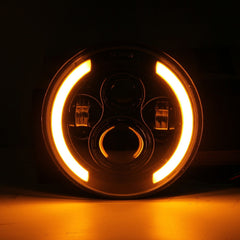 1pcs 7 Inch Round Shaped LED Front Headlight Replacement For Jeep Wrangler JK LJ TJ CJ