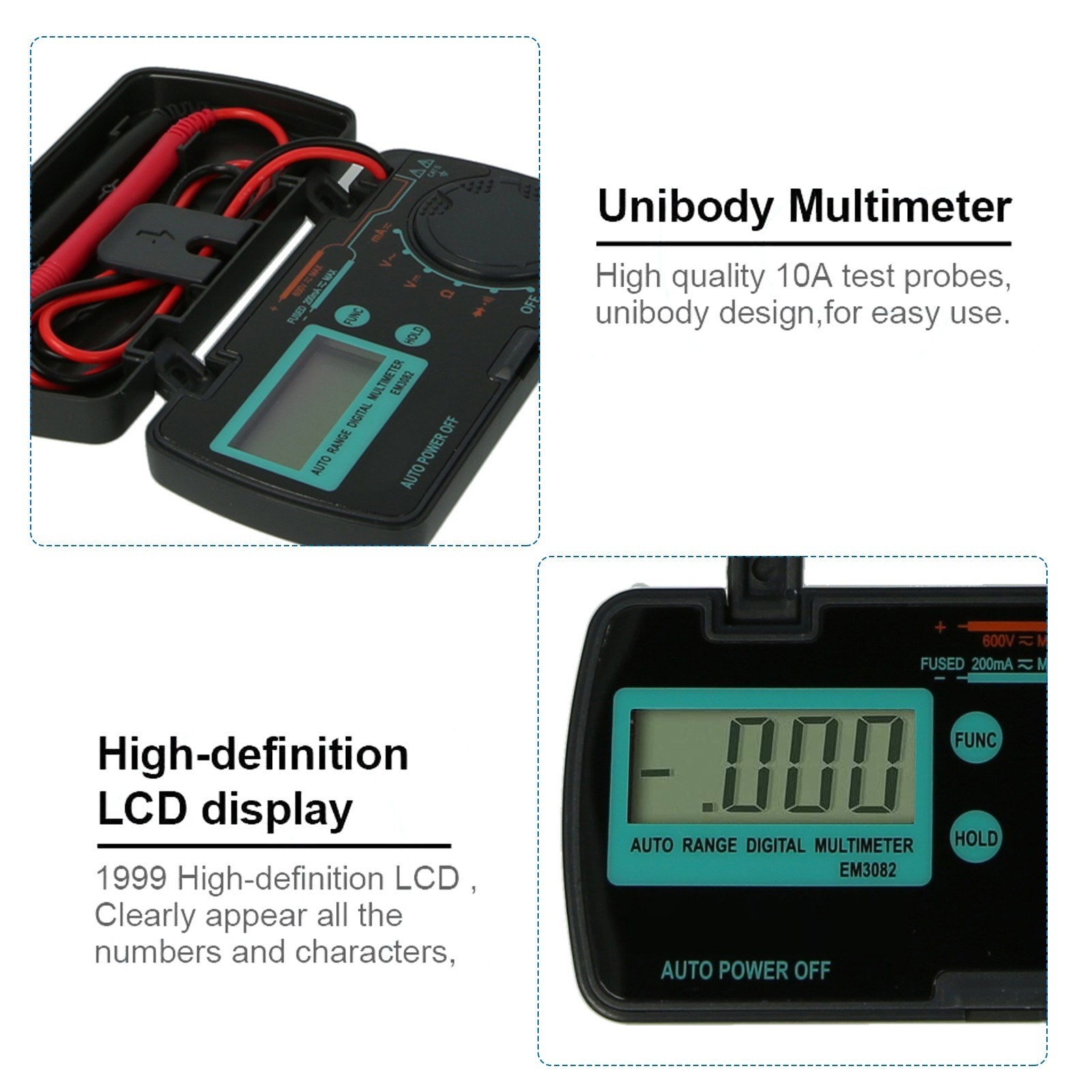 Mini Digital Multimeter AC DC Volt AMP OHM LCD Voltmeter Auto Power Off Data