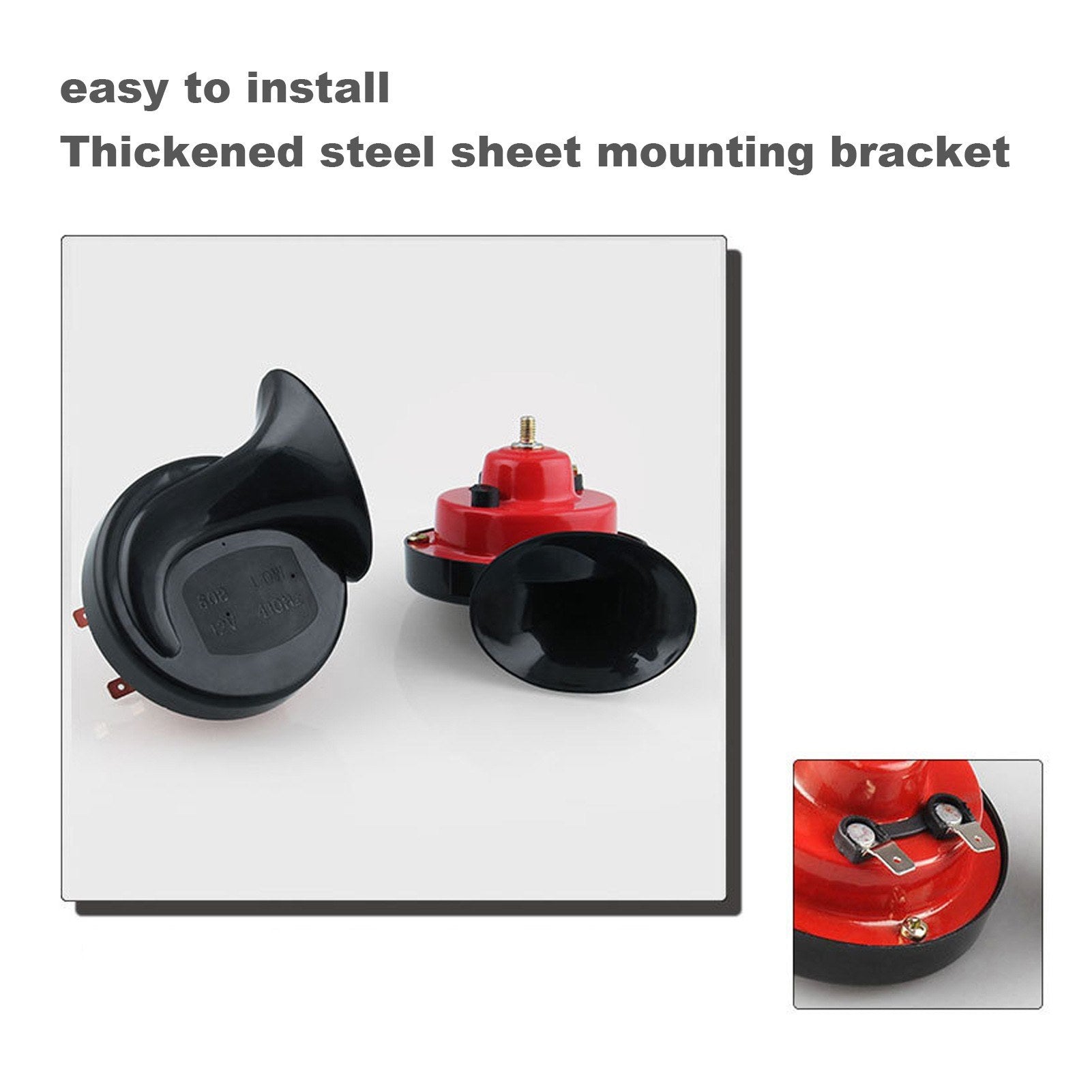 2 Pcs Car Horn Universal 12v Loud Dual-tone Snail Electric 105db for Truck Motorcycle