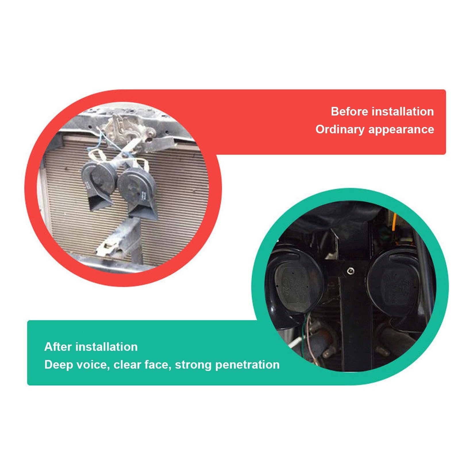 2 Pcs Car Horn Universal 12v Loud Dual-tone Snail Electric 105db for Truck Motorcycle